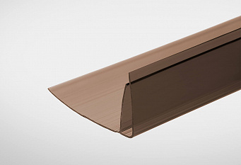 Профиль пристенный для поликарбоната Полигаль Практичный бронзовый 8-10мм, 6м