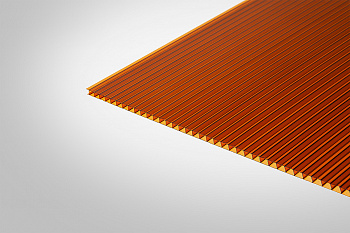 Сотовый поликарбонат Полигаль янтарный 25% 8,0 мм 2100x3000 мм ГОСТ