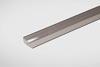 Профиль торцевой для поликарбоната 8 мм графитовый 2,1м Практичный